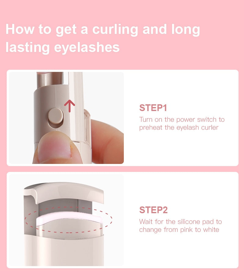 Electric Heated Eyelash Curler for Stunning Curled Lashes