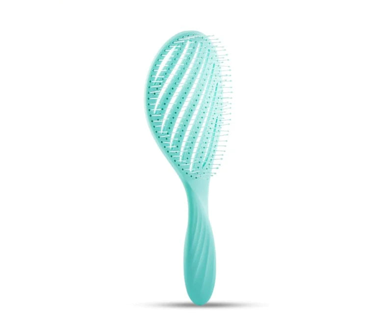 Hollow Out Hair Brush Scalp Massage Comb for hair care - Green