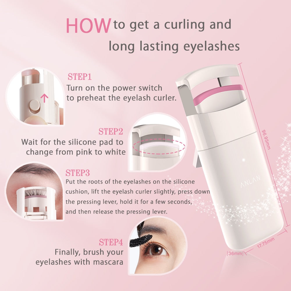 Electric Heated Eyelash Curler for Stunning Curled Lashes