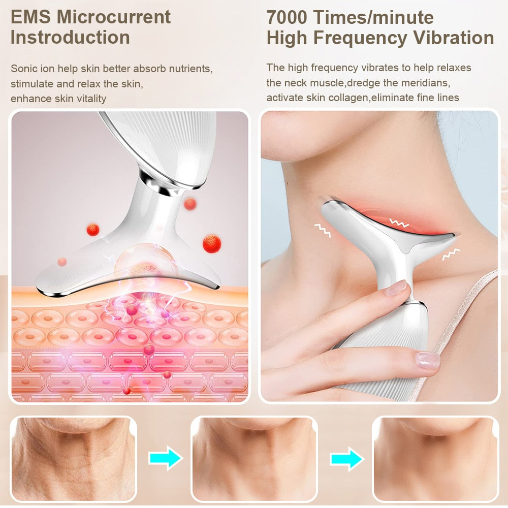 EMS Neck Massager for skin tightening and anti-wrinkle therapy