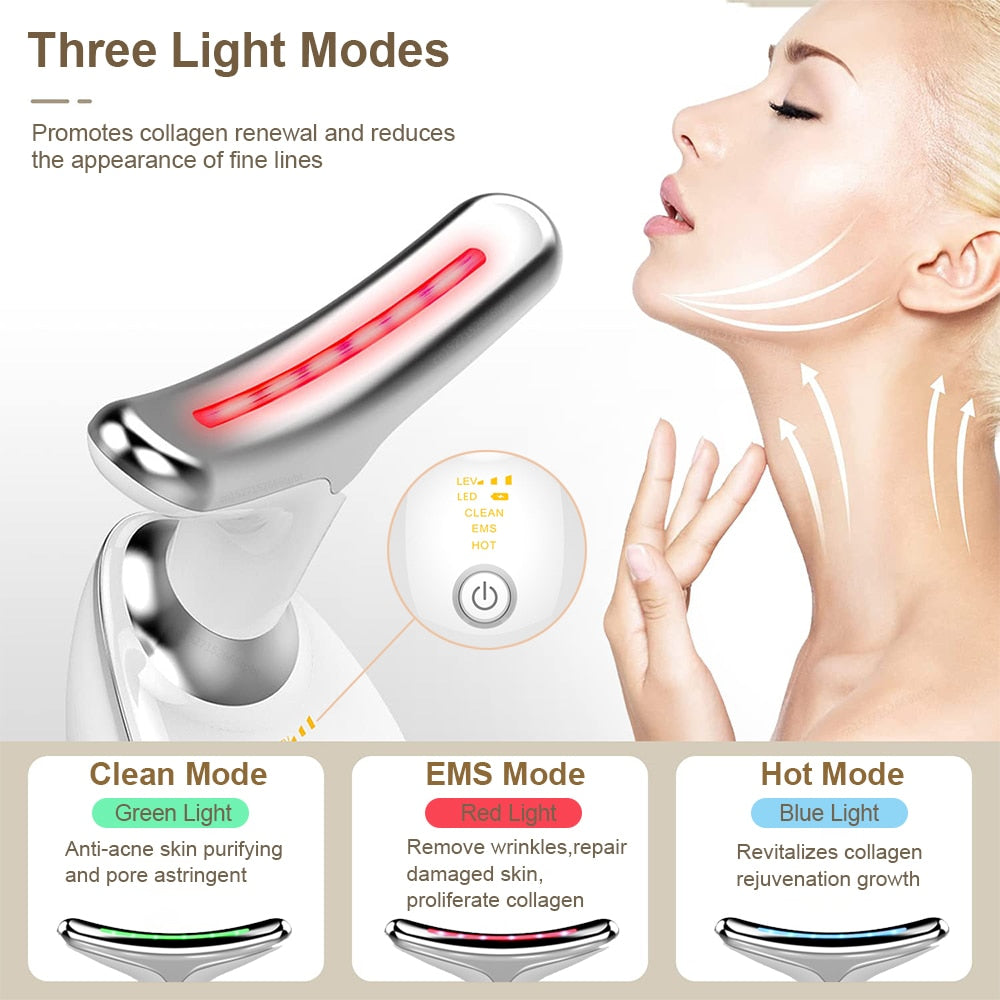 EMS Neck Massager for skin tightening and anti-wrinkle therapy