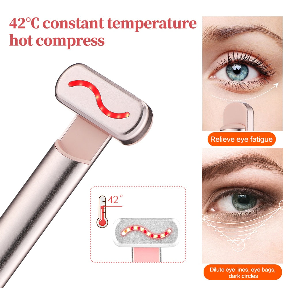 Red LED Light 4-in-1 Skincare Tool Wand