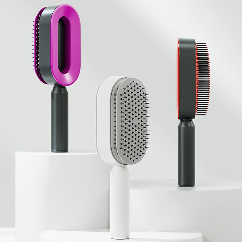 One Button - Self Cleaning Hair Brush