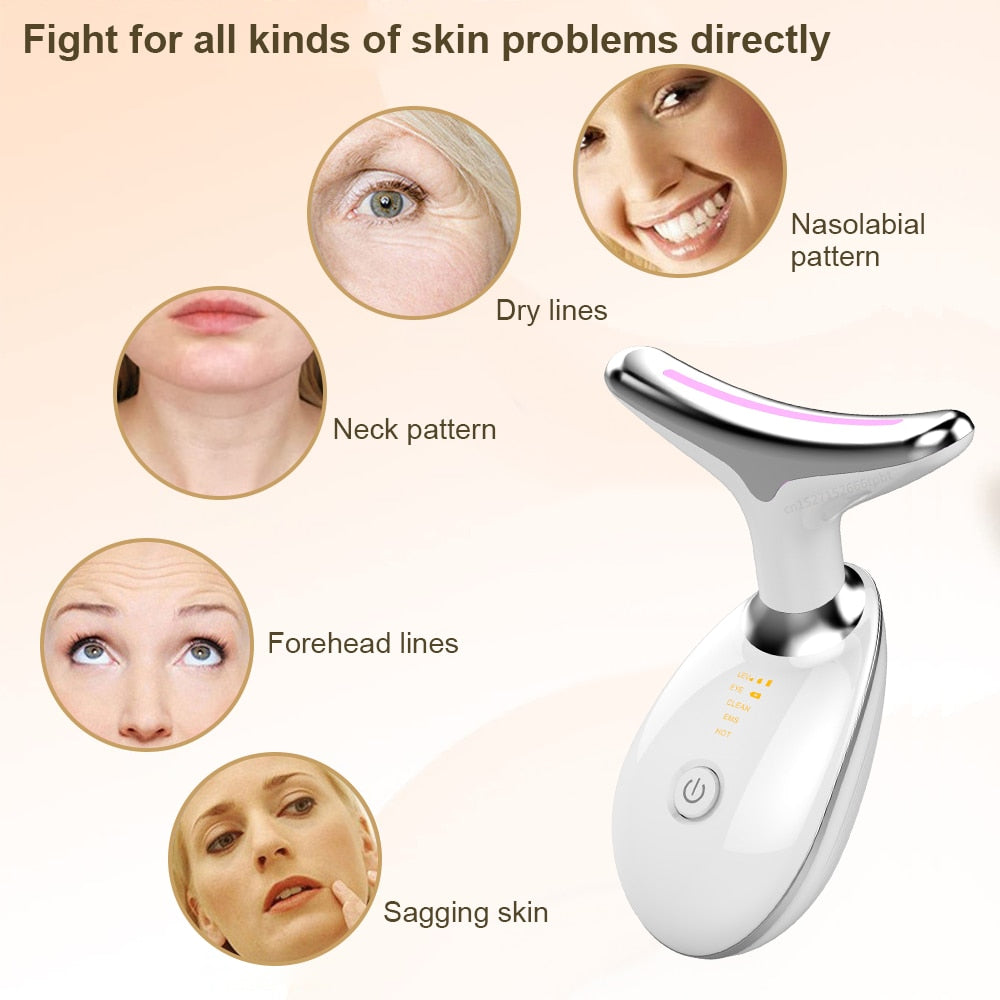 EMS Neck Massager for skin tightening and anti-wrinkle therapy